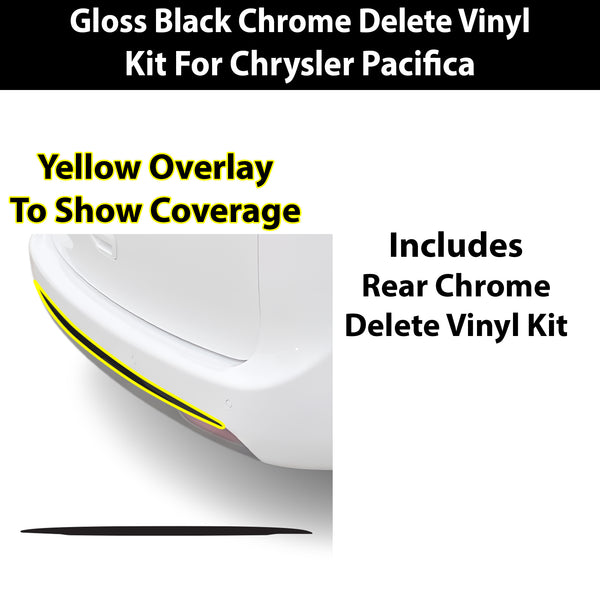 Chrysler Pacifica 2017-2026 Blackout Chrome Delete Kit – Precut Gloss Black Vinyl Overlays