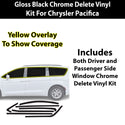 Chrysler Pacifica 2017-2026 Blackout Chrome Delete Kit – Precut Gloss Black Vinyl Overlays