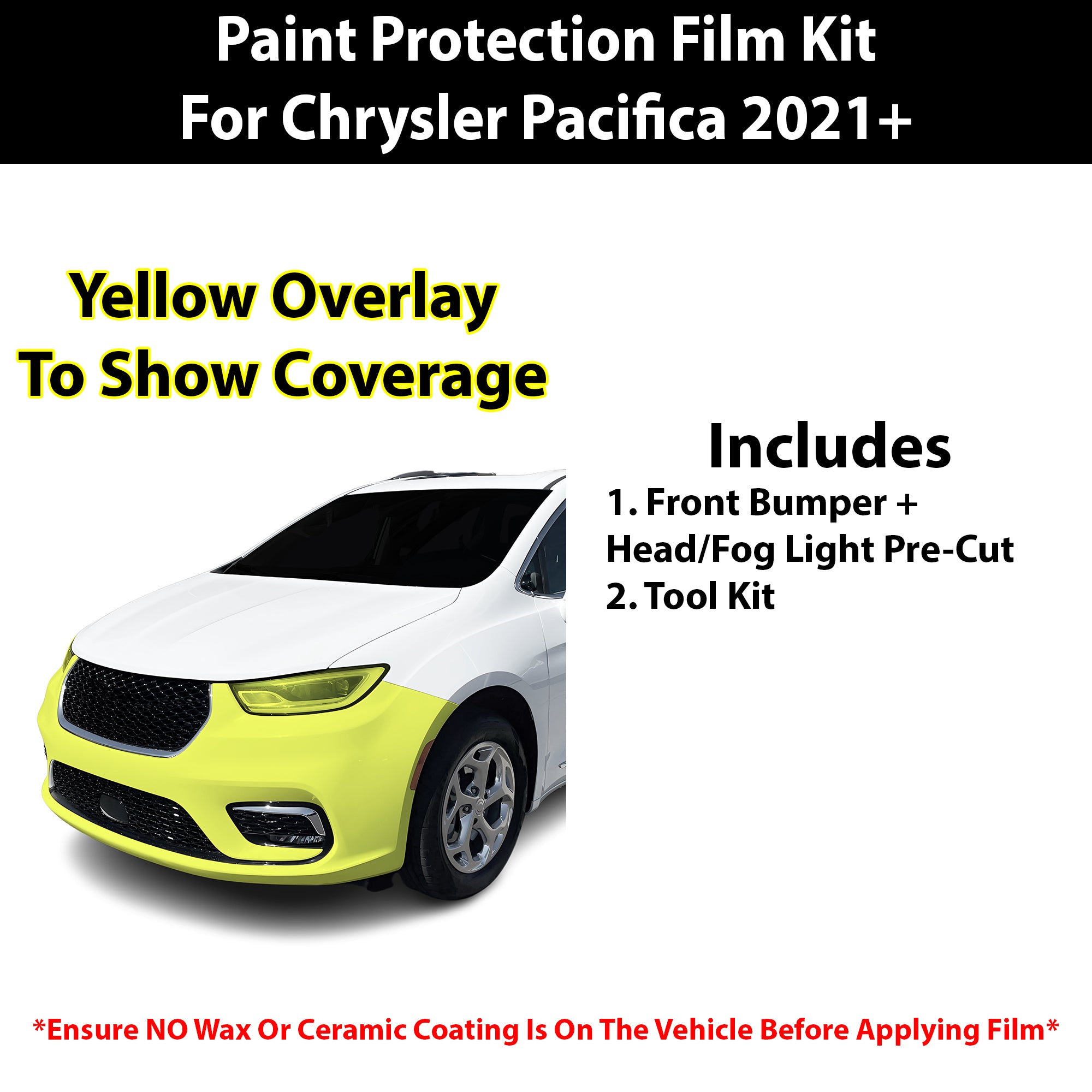 Fits Chrysler Pacifica 2021+ Precut Premium Paint Protection Film Clear Bra PPF Decal Film Kit Cover - Bogar Tech Designs