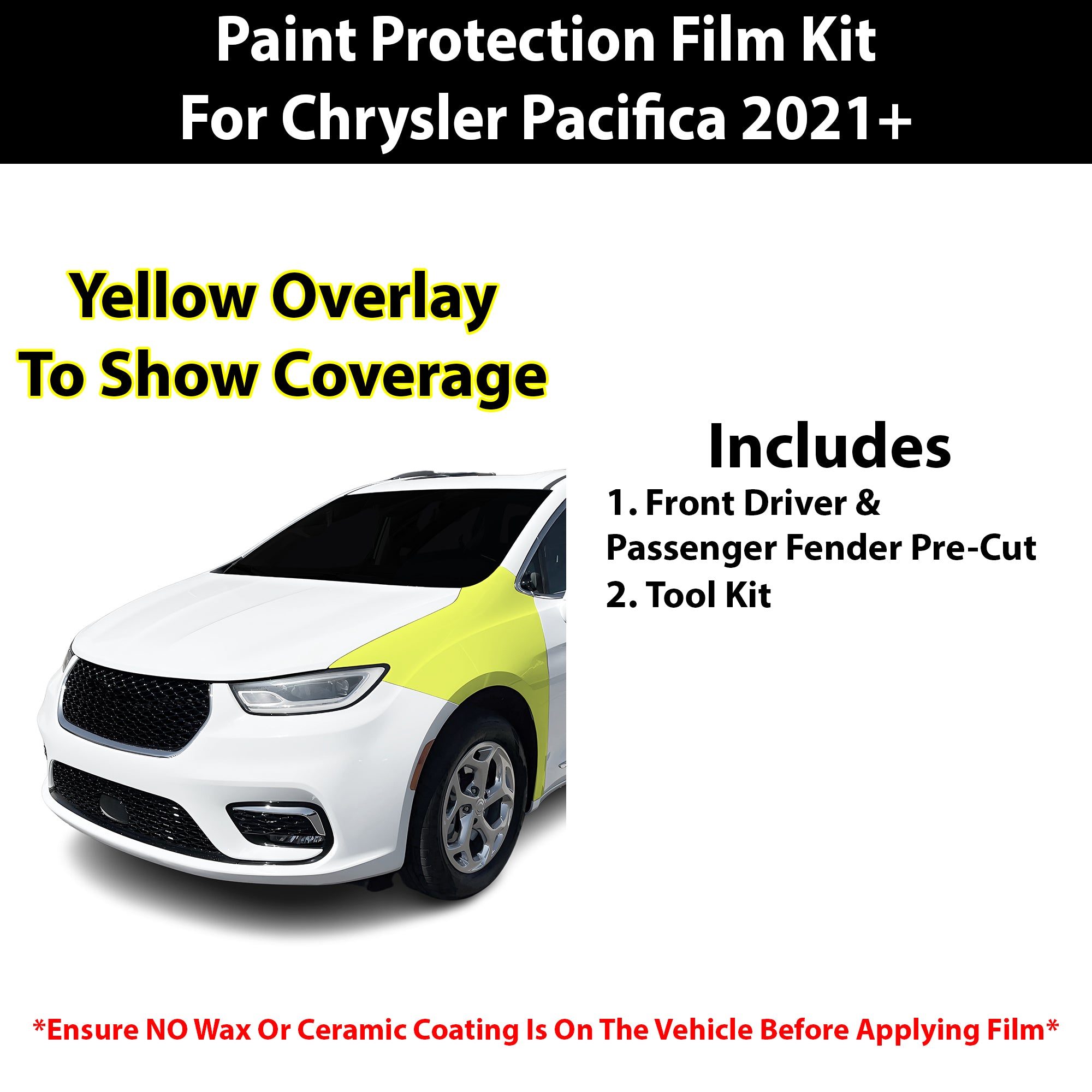 Fits Chrysler Pacifica 2021+ Precut Premium Paint Protection Film Clear Bra PPF Decal Film Kit Cover - Bogar Tech Designs