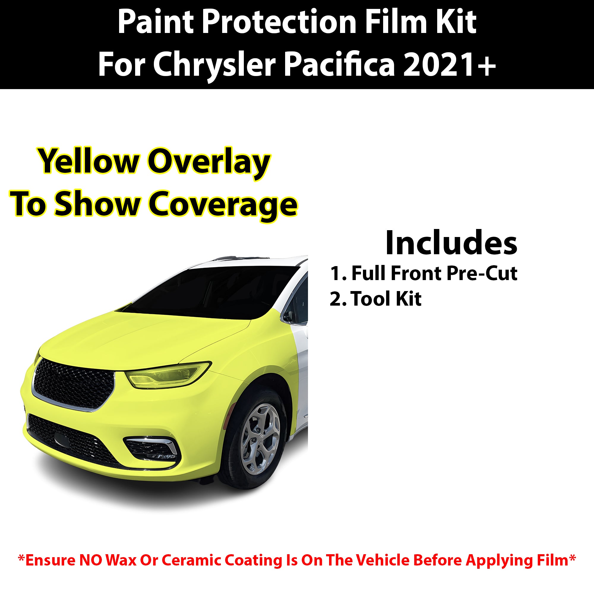 Fits Chrysler Pacifica 2021+ Precut Premium Paint Protection Film Clear Bra PPF Decal Film Kit Cover - Bogar Tech Designs