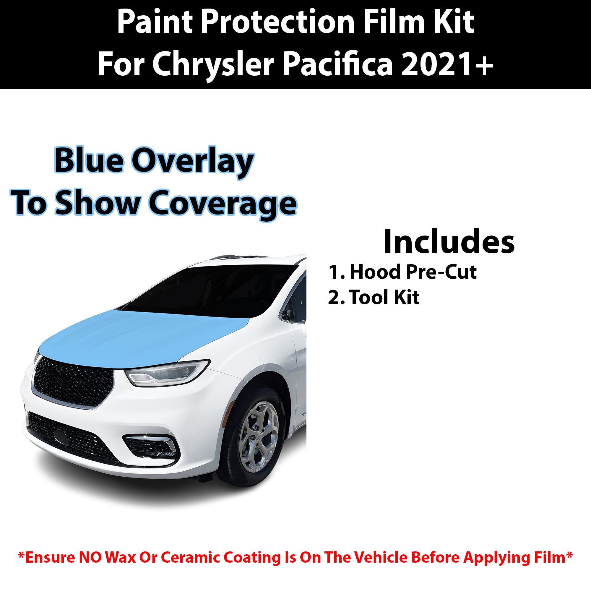 Fits Chrysler Pacifica 2021+ Precut Premium Paint Protection Film Clear Bra PPF Decal Film Kit Cover - Bogar Tech Designs