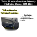 Fits Dodge Charger 2015-2023 Alcantara Anti Kick Door Panel Protection Decal Stickers Overlay, Black Red Pink Yellow Purple