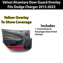 Fits Dodge Charger 2015-2023 Alcantara Anti Kick Door Panel Protection Decal Stickers Overlay, Black Red Pink Yellow Purple