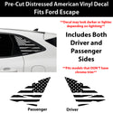 American Flag Quarter Window Decal for Ford Escape 2020-2026 – Precut Matte Black Vinyl
