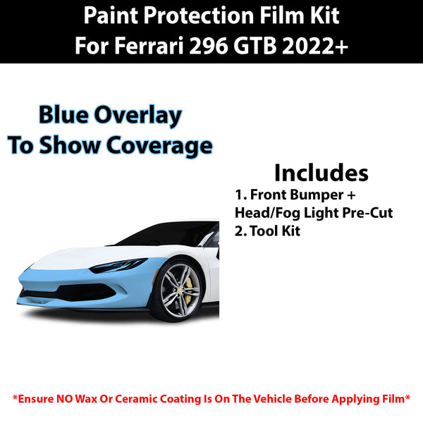 Fits Ferrari 296 2022+ Precut Premium Paint Protection Film Clear Bra PPF Decal Film Kit Cover