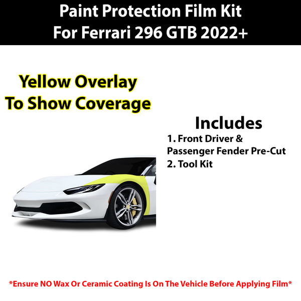 Fits Ferrari 296 2022+ Precut Premium Paint Protection Film Clear Bra PPF Decal Film Kit Cover