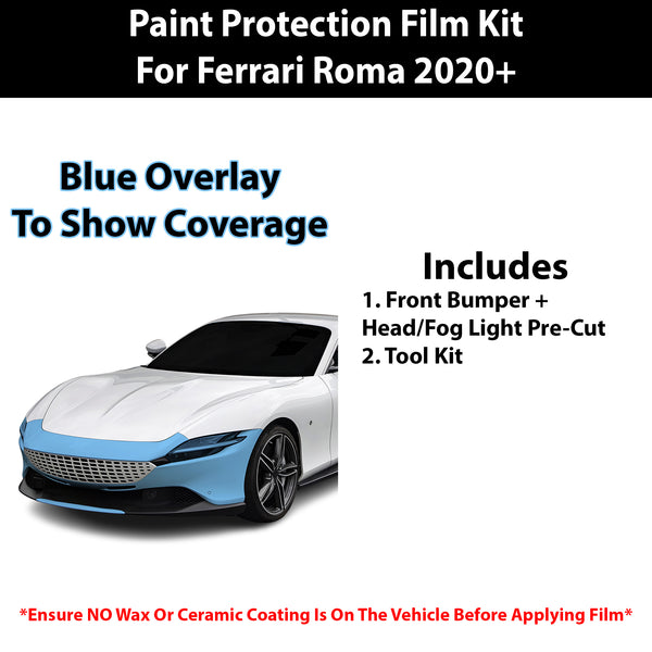 Fits Ferrari Roma 2020+ Precut Premium Paint Protection Film Clear Bra PPF Decal Film Kit Cover