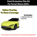 Fits Ferrari Roma 2020+ Precut Premium Paint Protection Film Clear Bra PPF Decal Film Kit Cover