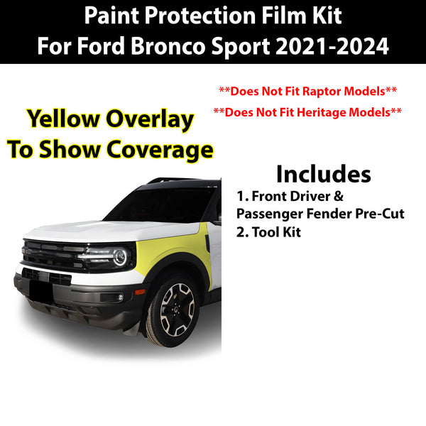 Fits Ford Bronco Sport 2021+ Precut Premium Paint Protection Film Clear Bra PPF Decal Film Kit Cover