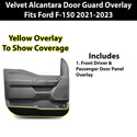 Fits Ford F150 F-150 2021-2023 Alcantara Anti Kick Door Panel Protection Decal Stickers Overlay, Black Red Pink Yellow Purple