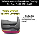 Fits Ford F150 F-150 2021-2023 Alcantara Anti Kick Door Panel Protection Decal Stickers Overlay, Black Red Pink Yellow Purple