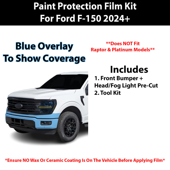 Fits Ford F150 2024+ Precut Premium Paint Protection Film Clear Bra PPF Decal Film Kit Cover - Bogar Tech Designs