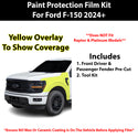 Fits Ford F150 2024+ Precut Premium Paint Protection Film Clear Bra PPF Decal Film Kit Cover