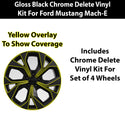 Ford Mustang Mach-E 2021-2026 Wheels Blackout Chrome Delete Kit – Precut Gloss Black Vinyl Overlays