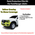 Fits Ford Ranger 2024+ Precut Premium Paint Protection Film Clear Bra PPF Decal Film Kit Cover