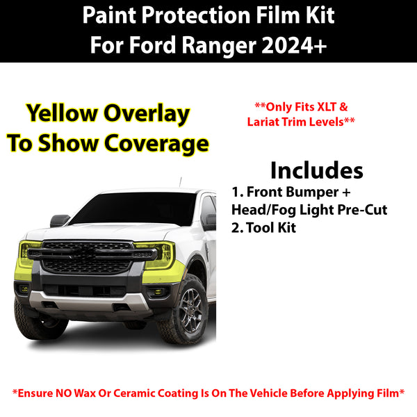 Fits Ford Ranger 2024+ Precut Premium Paint Protection Film Clear Bra PPF Decal Film Kit Cover