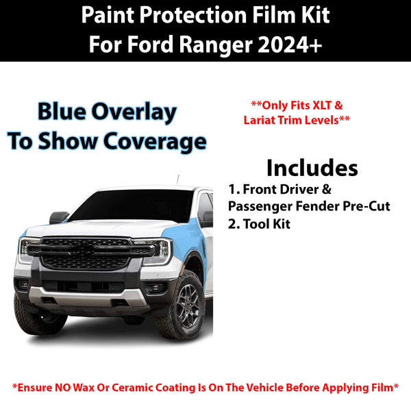 Fits Ford Ranger 2024+ Precut Premium Paint Protection Film Clear Bra PPF Decal Film Kit Cover