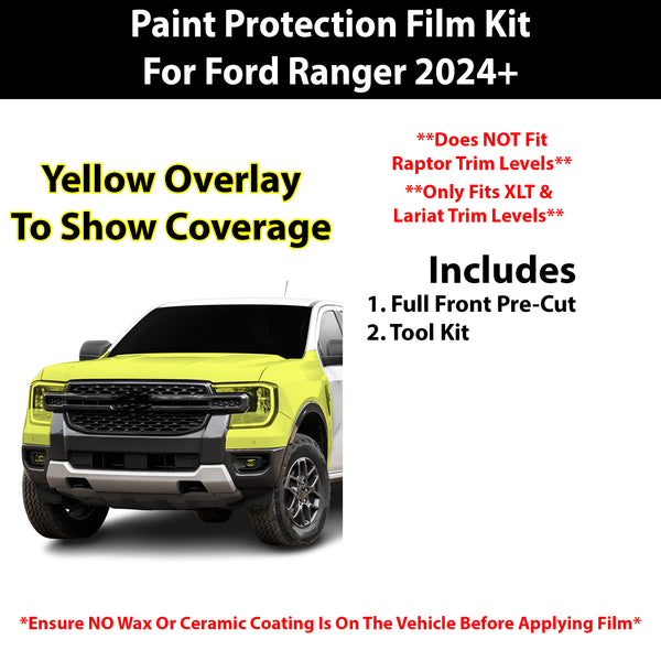 Fits Ford Ranger 2024+ Precut Premium Paint Protection Film Clear Bra PPF Decal Film Kit Cover