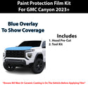 Fits GMC Canyon 2023+ Precut Premium Paint Protection Film Clear Bra PPF Decal Film Kit Cover