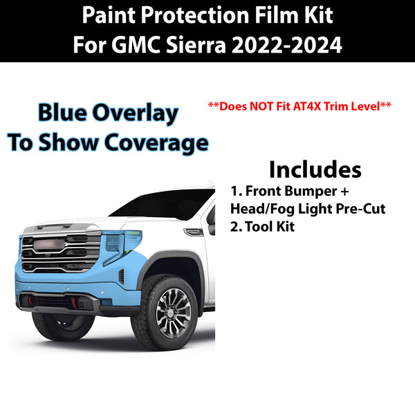 Fits GMC Sierra 2022+ Precut Premium Paint Protection Film Clear Bra PPF Decal Film Kit Cover