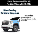 Fits GMC Sierra 2022+ Precut Premium Paint Protection Film Clear Bra PPF Decal Film Kit Cover