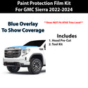 Fits GMC Sierra 2022+ Precut Premium Paint Protection Film Clear Bra PPF Decal Film Kit Cover