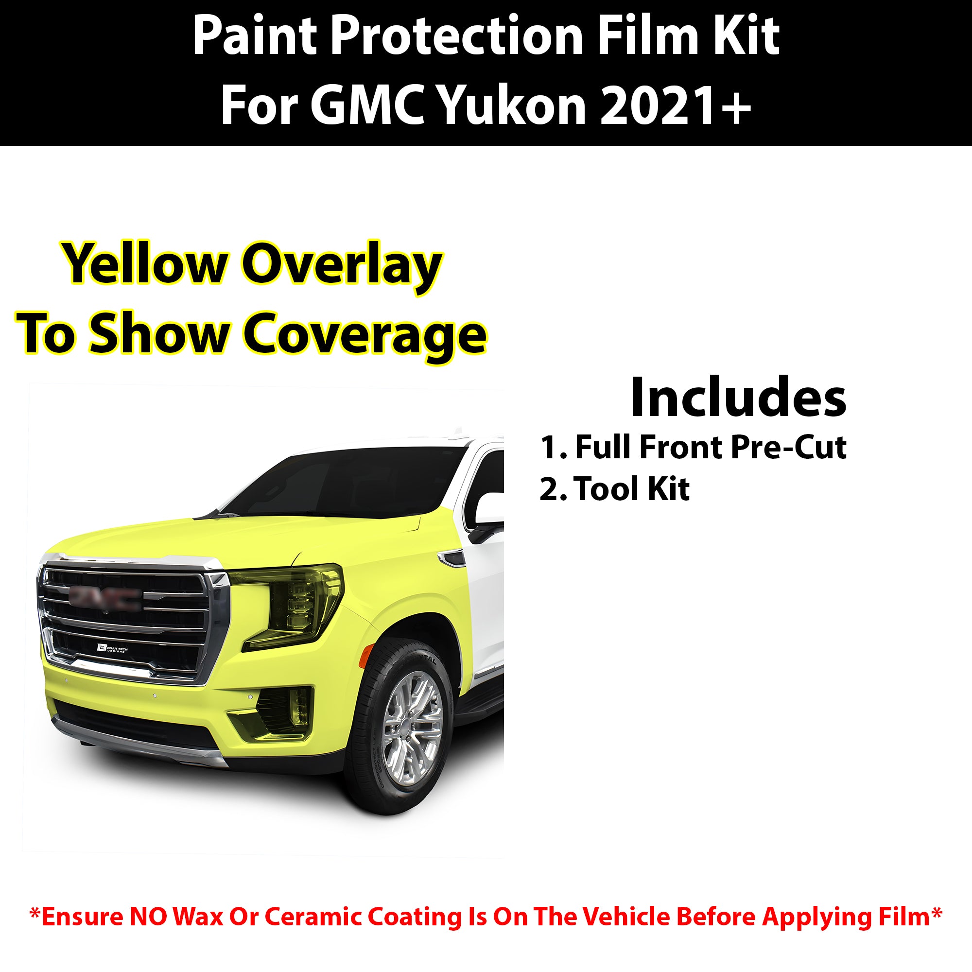 Fits GMC Yukon 2021+ Precut Premium Paint Protection Film Clear Bra PPF Decal Film Kit Cover - Bogar Tech Designs