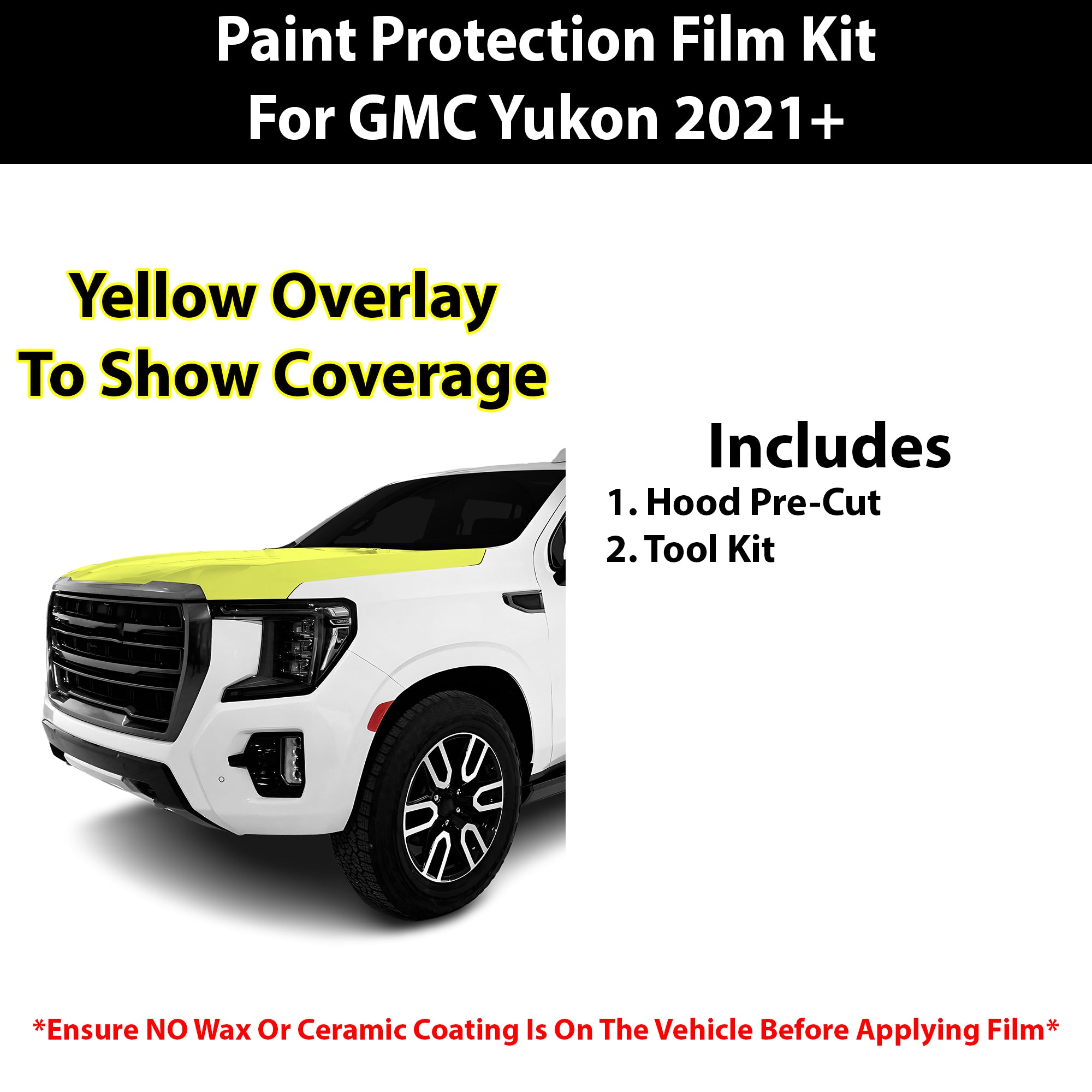 Fits GMC Yukon 2021+ Precut Premium Paint Protection Film Clear Bra PPF Decal Film Kit Cover - Bogar Tech Designs