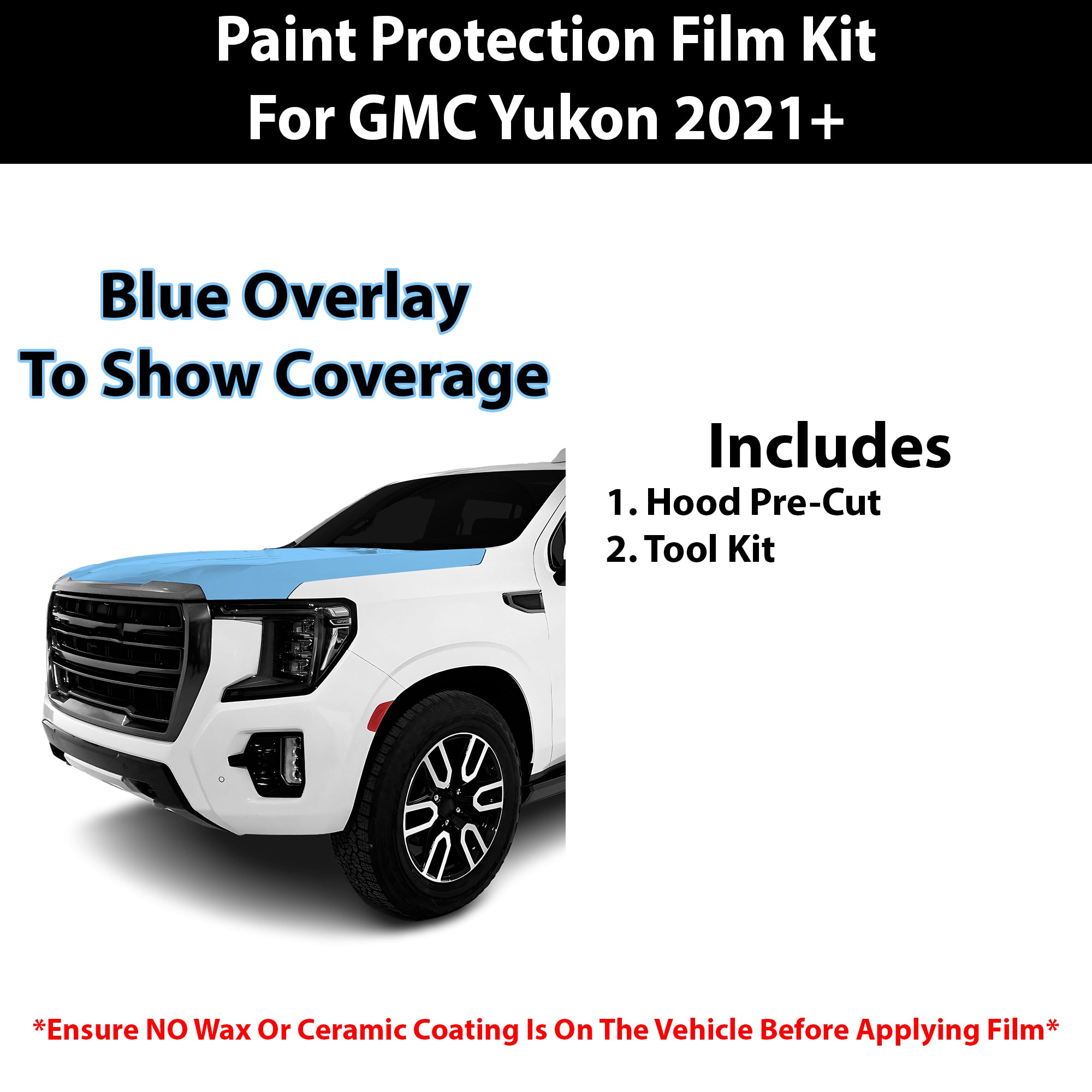 Fits GMC Yukon 2021+ Precut Premium Paint Protection Film Clear Bra PPF Decal Film Kit Cover - Bogar Tech Designs