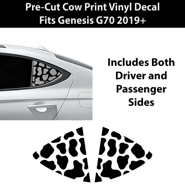 Fits Genesis G70 2019+ Animal Leopard Cheetah Cow Window Vinyl Decal Stickers