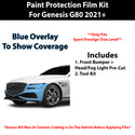 Fits Genesis G80 2021+ Precut Premium Paint Protection Film Clear Bra PPF Decal Film Kit Cover