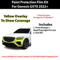 Fits Genesis GV70 2022+ Sport Prestige Precut Premium Paint Protection Film Clear Bra PPF Decal Film Kit Cover