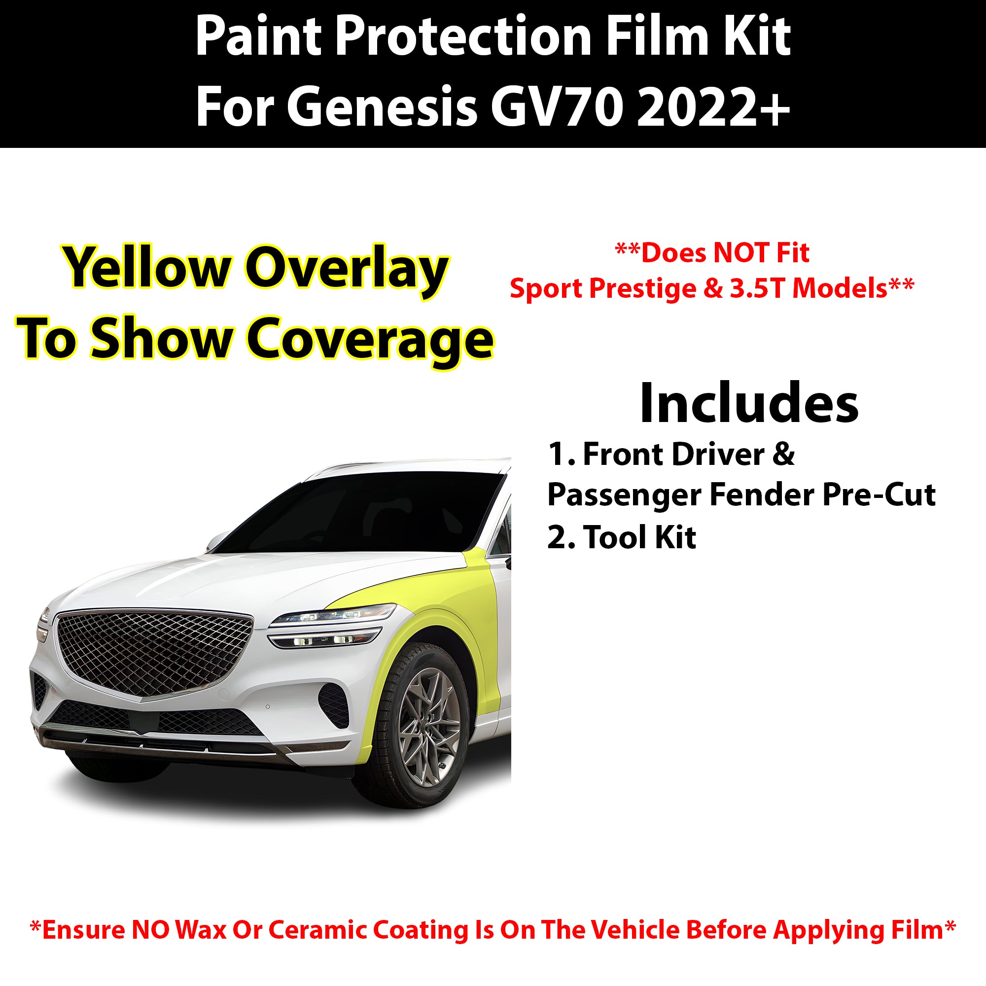 Fits Genesis GV70 2022+ Standard/Select/Advance Precut Premium Paint Protection Film Clear Bra PPF Decal Film Kit Cover - Bogar Tech Designs