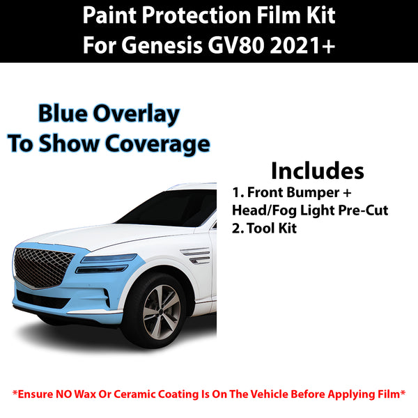 Fits Genesis GV80 2021+ Precut Premium Paint Protection Film Clear Bra PPF Decal Film Kit Cover