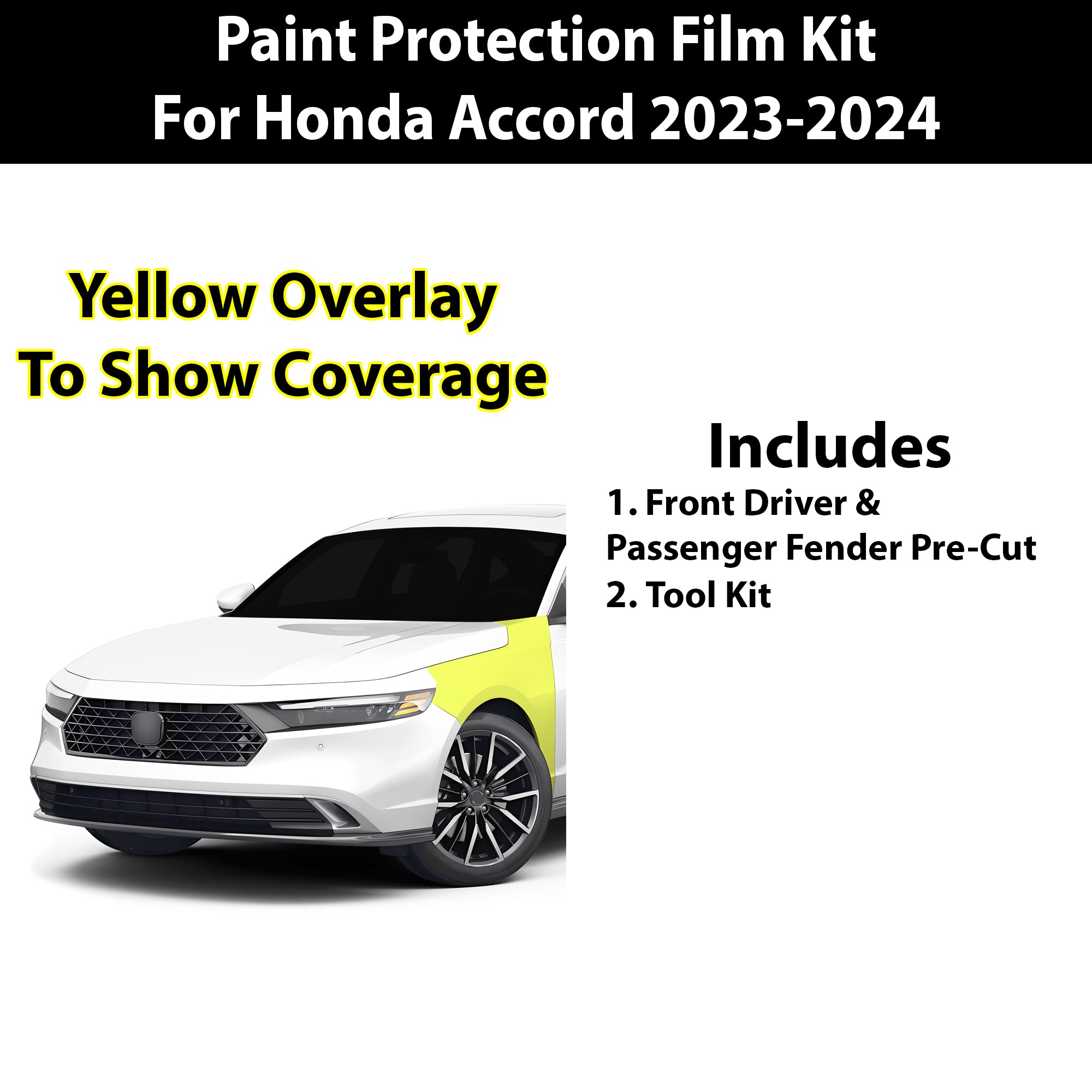 Precut Premium Paint Protection Film Clear Bra PPF Decal Film Kit Cover Fits Honda Accord 2023 - 2024 - Bogar Tech Designs
