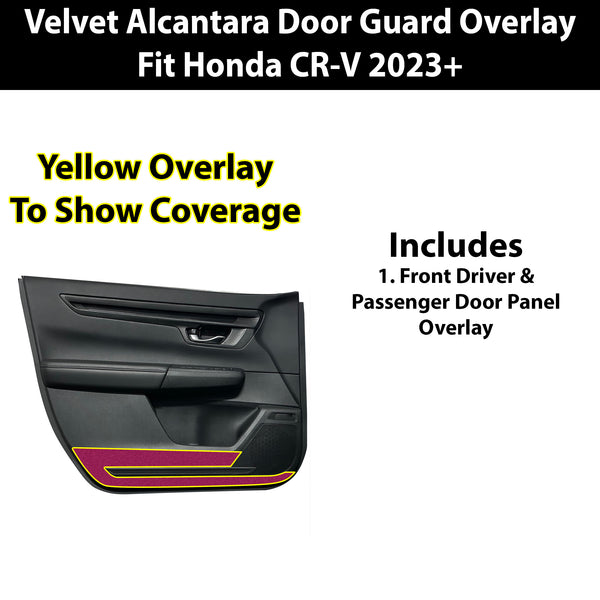 Fits Honda CR-V 2023+ Alcantara Anti Kick Door Panel Protection Decal Stickers Overlay, Black Red Pink Yellow Purple