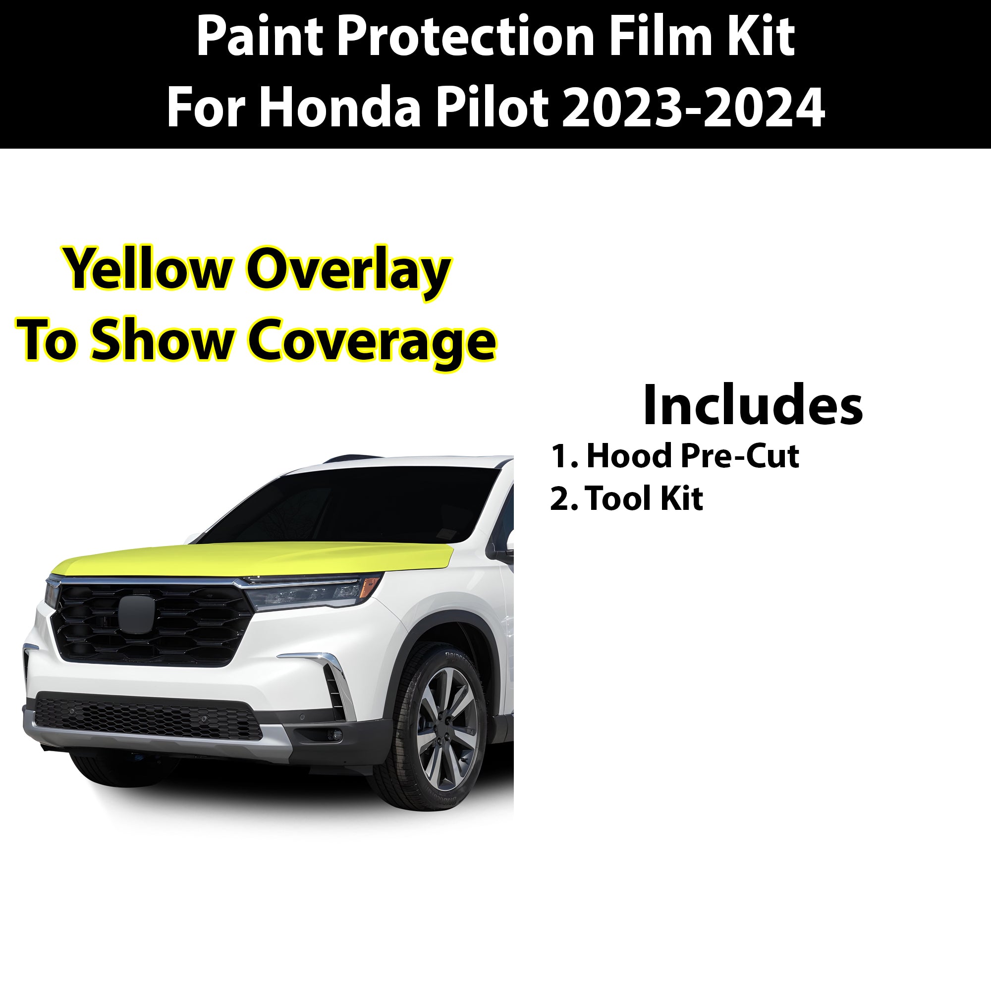 Fits Honda Pilot 2023+ Precut Premium Paint Protection Film Clear Bra PPF Decal Film Kit Coverage - Bogar Tech Designs