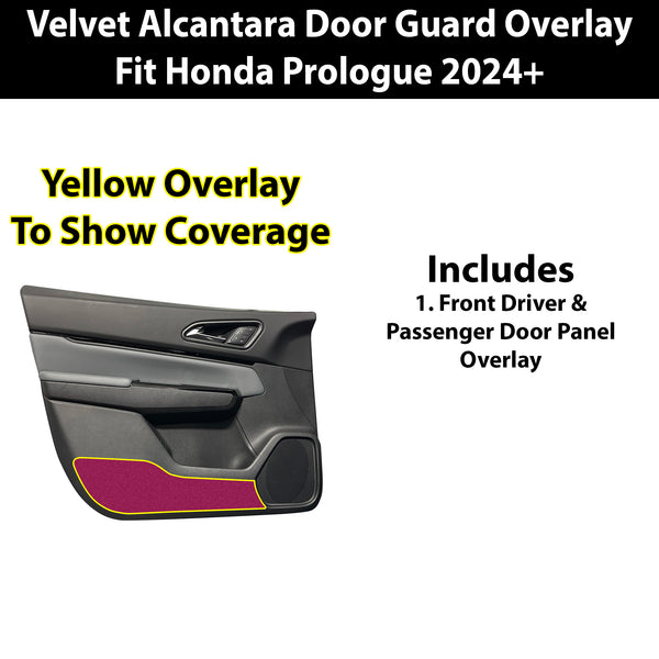 Fits Honda Prologue 2024+ Alcantara Anti Kick Door Panel Protection Decal Stickers Overlay, Black Red Pink Yellow Purple