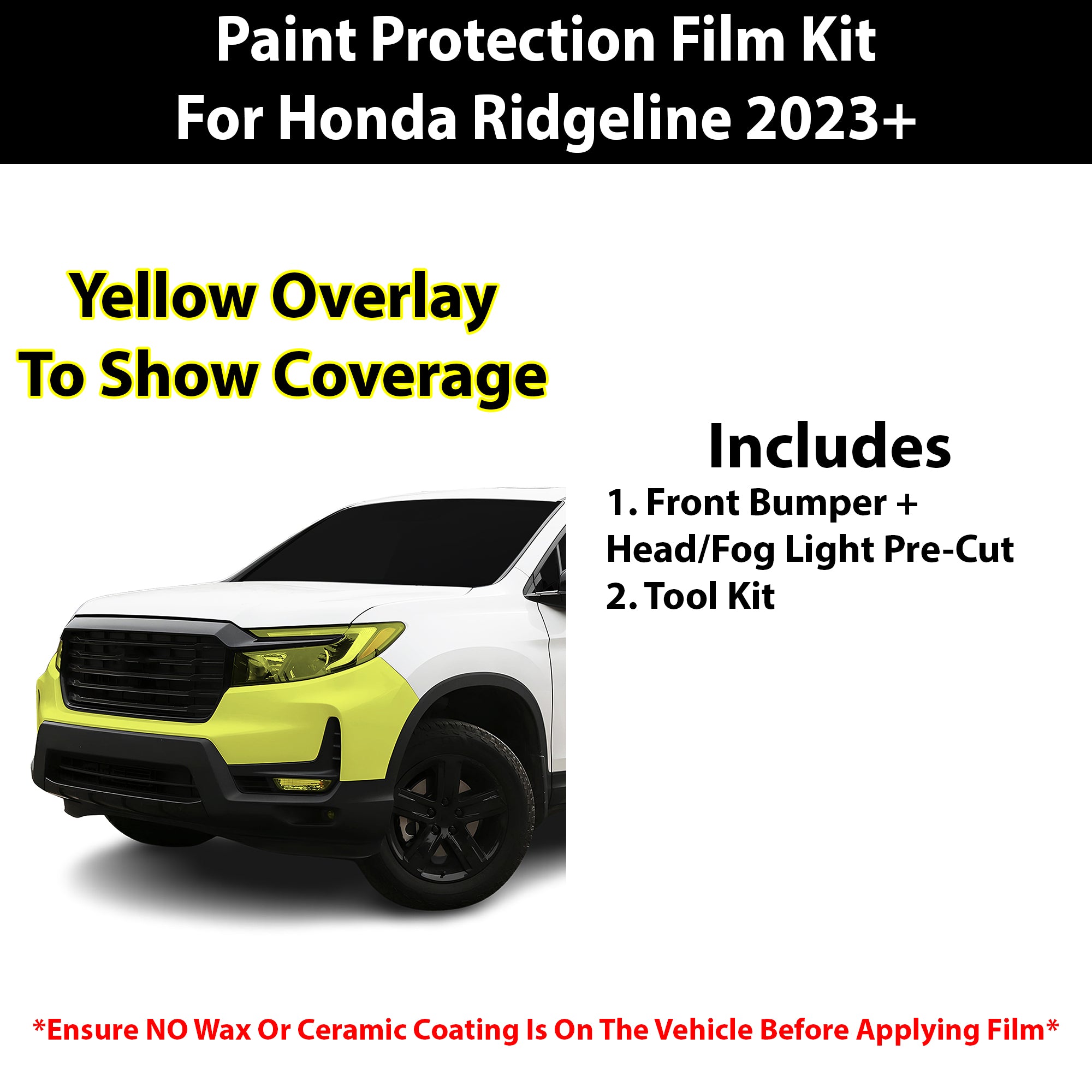 Fits Honda Ridgeline 2023+ Precut Premium Paint Protection Film Clear Bra PPF Decal Film Kit Cover - Bogar Tech Designs