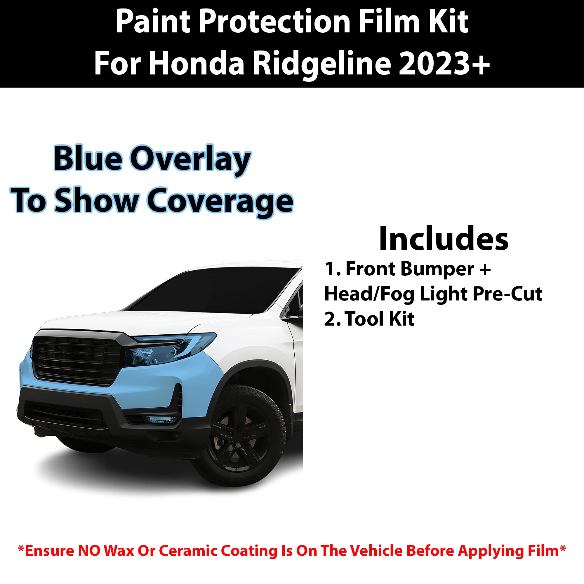 Fits Honda Ridgeline 2023+ Precut Premium Paint Protection Film Clear Bra PPF Decal Film Kit Cover - Bogar Tech Designs