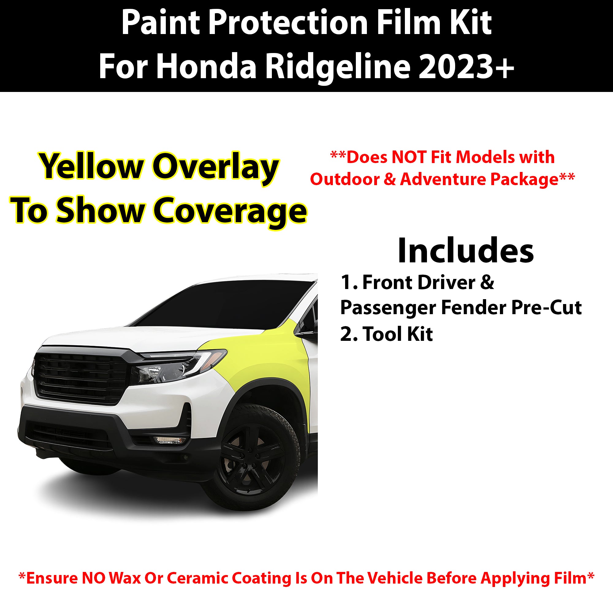 Fits Honda Ridgeline 2023+ Precut Premium Paint Protection Film Clear Bra PPF Decal Film Kit Cover - Bogar Tech Designs