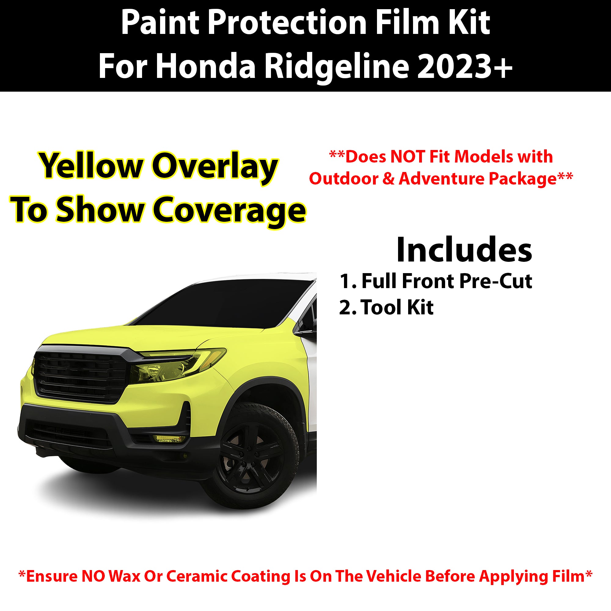 Fits Honda Ridgeline 2023+ Precut Premium Paint Protection Film Clear Bra PPF Decal Film Kit Cover - Bogar Tech Designs