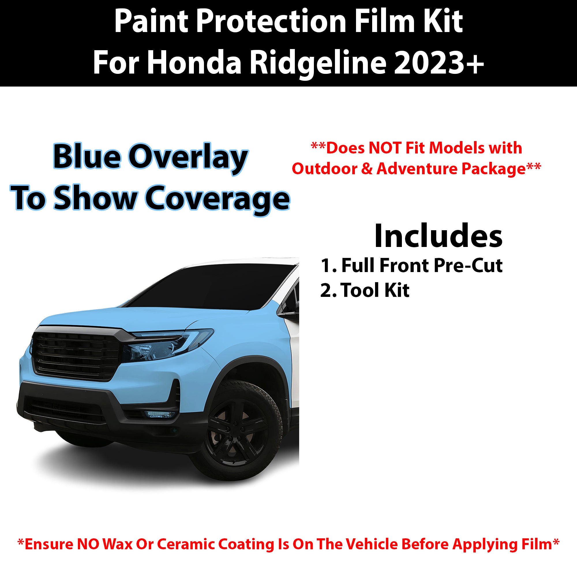 Fits Honda Ridgeline 2023+ Precut Premium Paint Protection Film Clear Bra PPF Decal Film Kit Cover - Bogar Tech Designs