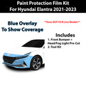 Precut Premium Paint Protection Film Clear Bra PPF Decal Film Kit Cover Fits Hyundai Elantra 2021-2023