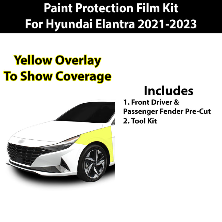Precut Premium Paint Protection Film Clear Bra PPF Decal Film Kit Cover Fits Hyundai Elantra 2021 - 2023 - Bogar Tech Designs