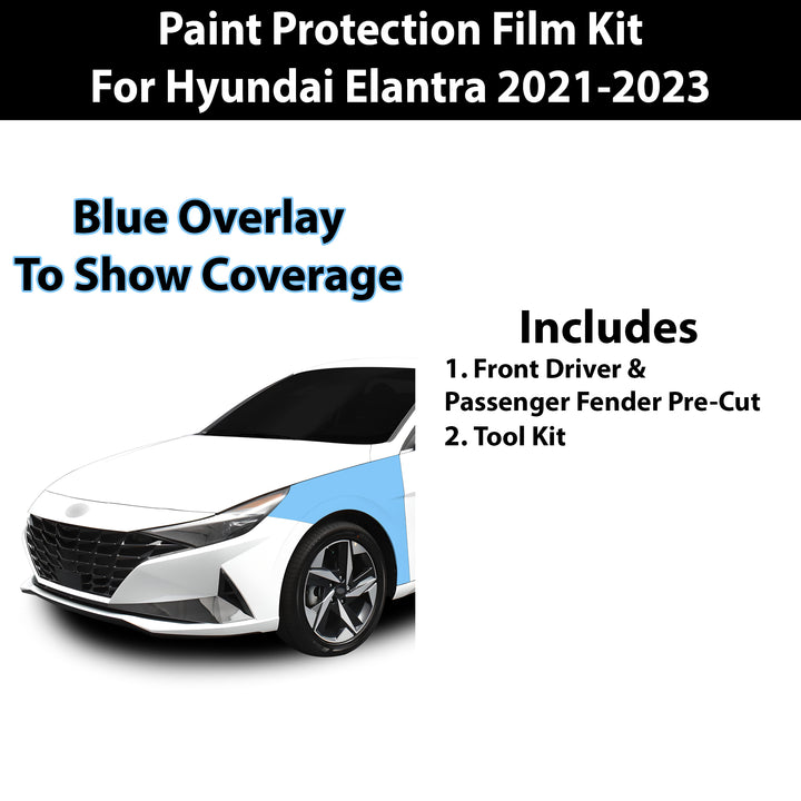 Precut Premium Paint Protection Film Clear Bra PPF Decal Film Kit Cover Fits Hyundai Elantra 2021 - 2023 - Bogar Tech Designs