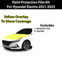 Precut Premium Paint Protection Film Clear Bra PPF Decal Film Kit Cover Fits Hyundai Elantra 2021-2023