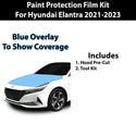 Precut Premium Paint Protection Film Clear Bra PPF Decal Film Kit Cover Fits Hyundai Elantra 2021-2023