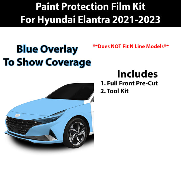 Precut Premium Paint Protection Film Clear Bra PPF Decal Film Kit Cover Fits Hyundai Elantra 2021-2023